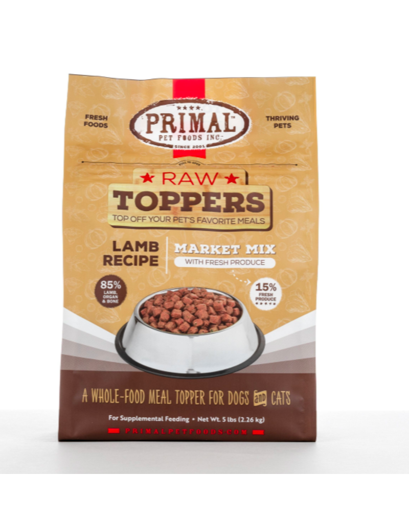 Primal Pet Foods Primal Raw Toppers | Market Mix Lamb & Produce 5 lb (*Frozen Products for Local Delivery or In-Store Pickup Only. *)