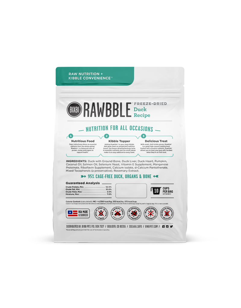 Bixbi Bixbi Freeze Dried Rawbble Duck 4.5 oz