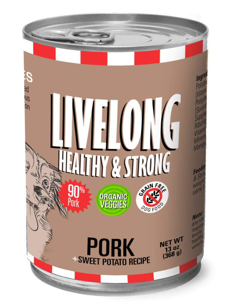 Livelong z LiveLong Canned Dog Food | Pork & Sweet Potato Recipe 13 oz