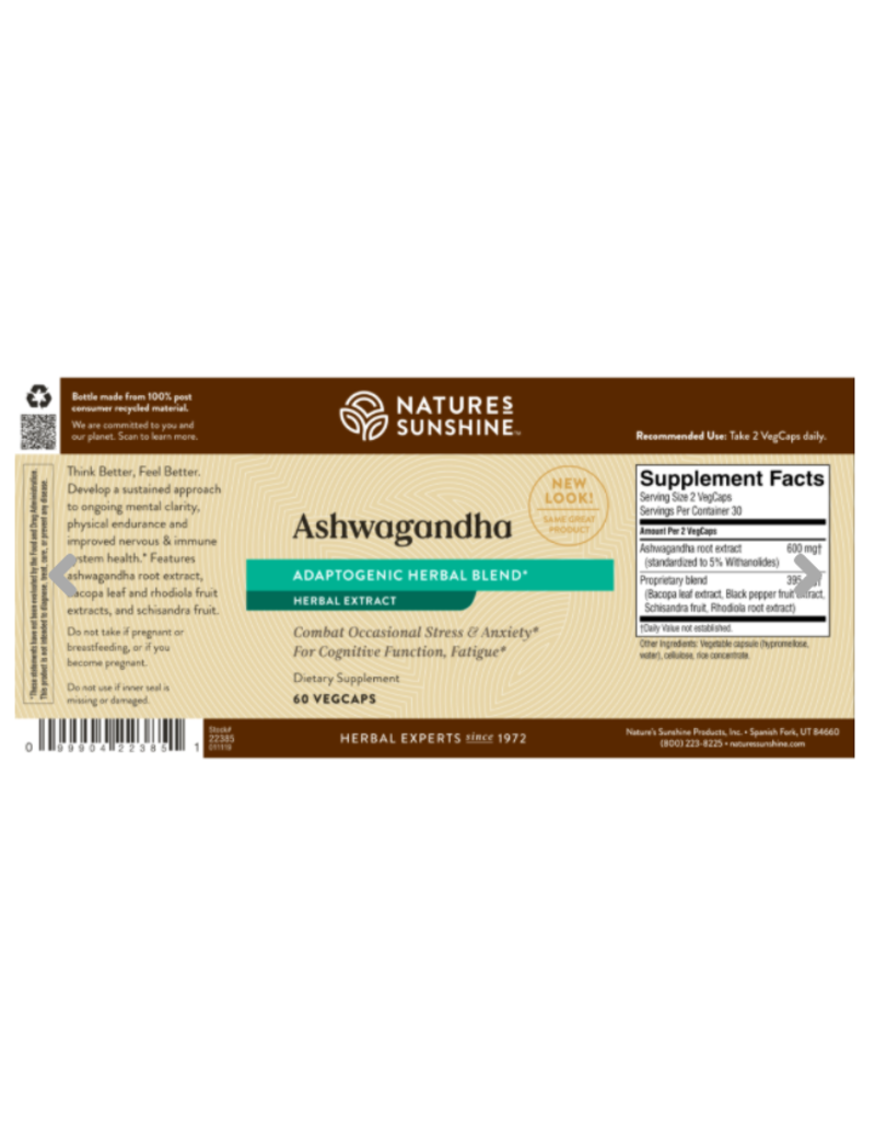 Nature's Sunshine Nature's Sunshine Supplements Ashwagandha 60 ct