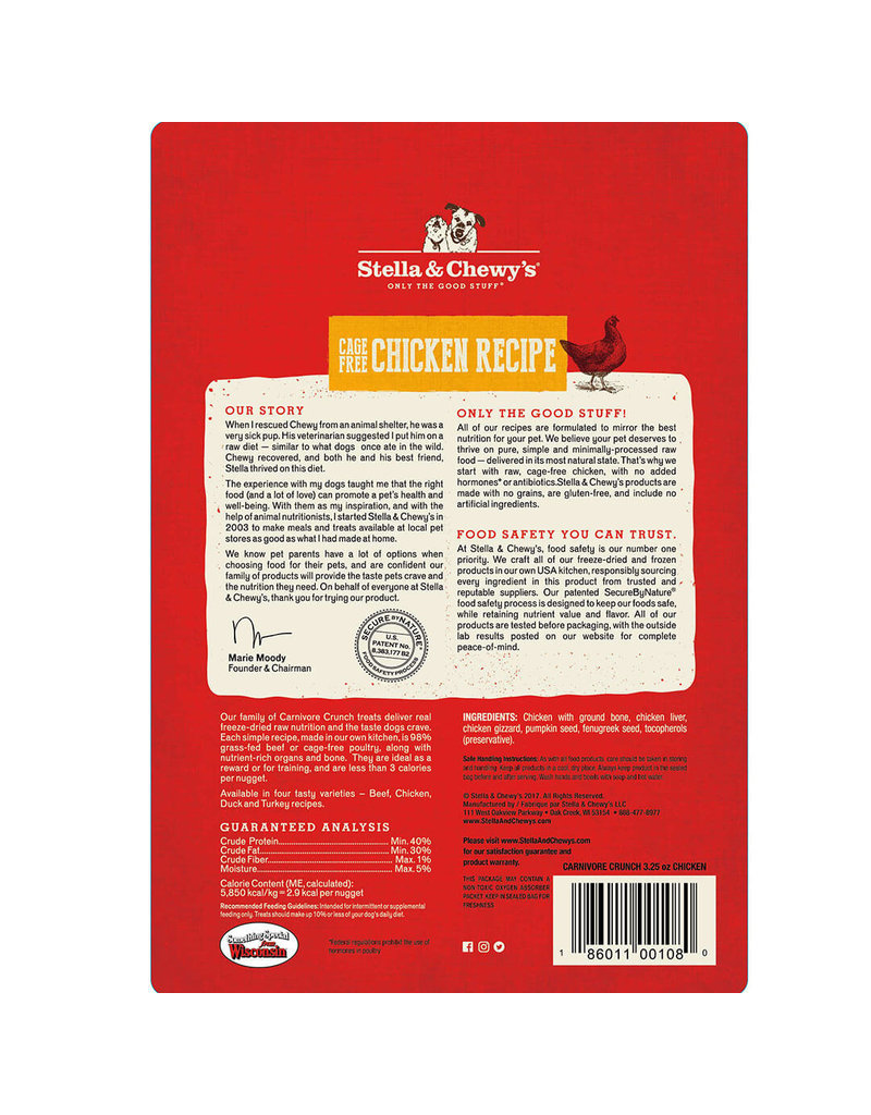 Stella & Chewy's Stella & Chewy's Freeze Dried Dog Treats | Carnivore Crunch Cage Free Chicken 3.25 oz
