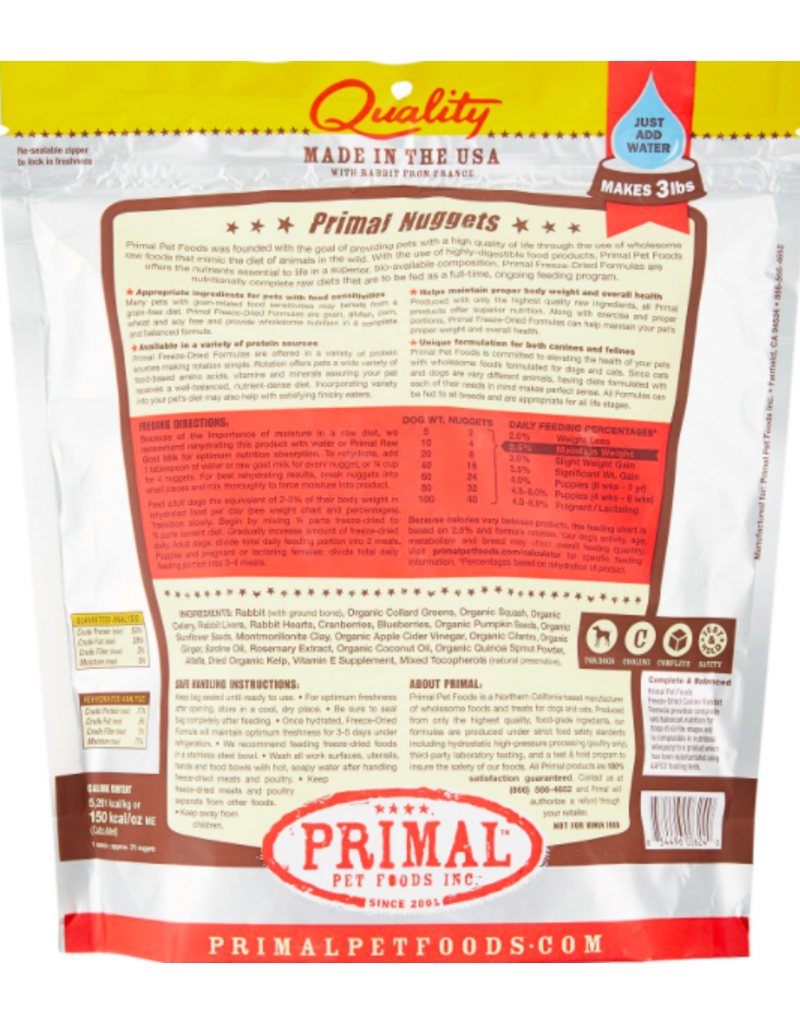 Primal Pet Foods Primal Freeze Dried Dog Nuggets | Rabbit 14 oz