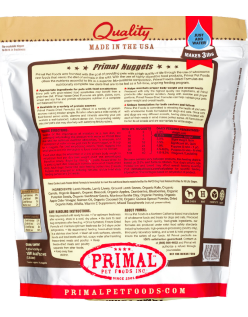 Primal Pet Foods Primal Freeze Dried Dog Nuggets | Lamb 14 oz