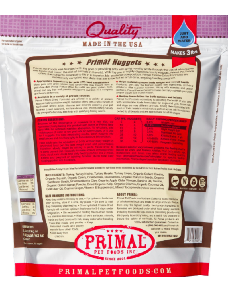 Primal Pet Foods Primal Freeze-Dried Cat Nuggets Turkey 14 oz
