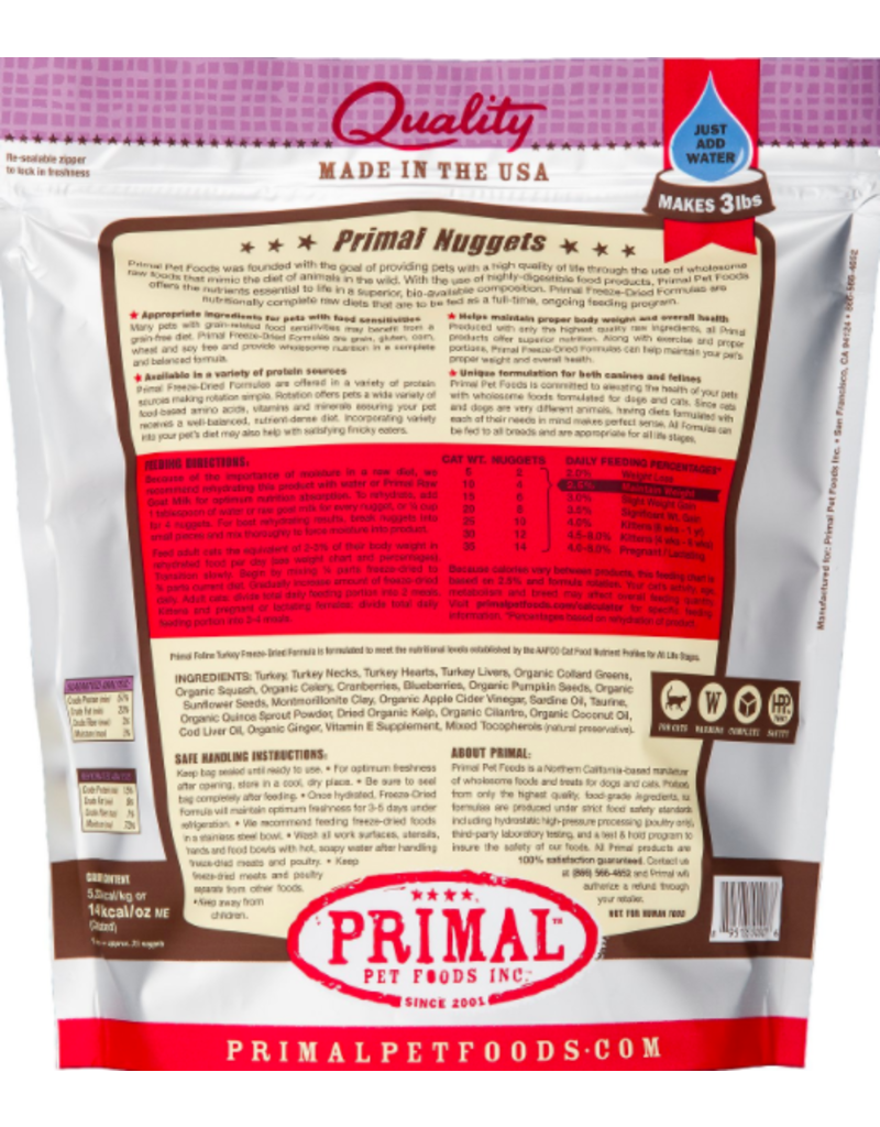 Primal Pet Foods Primal Freeze Dried Cat Nuggets Turkey 5.5 oz