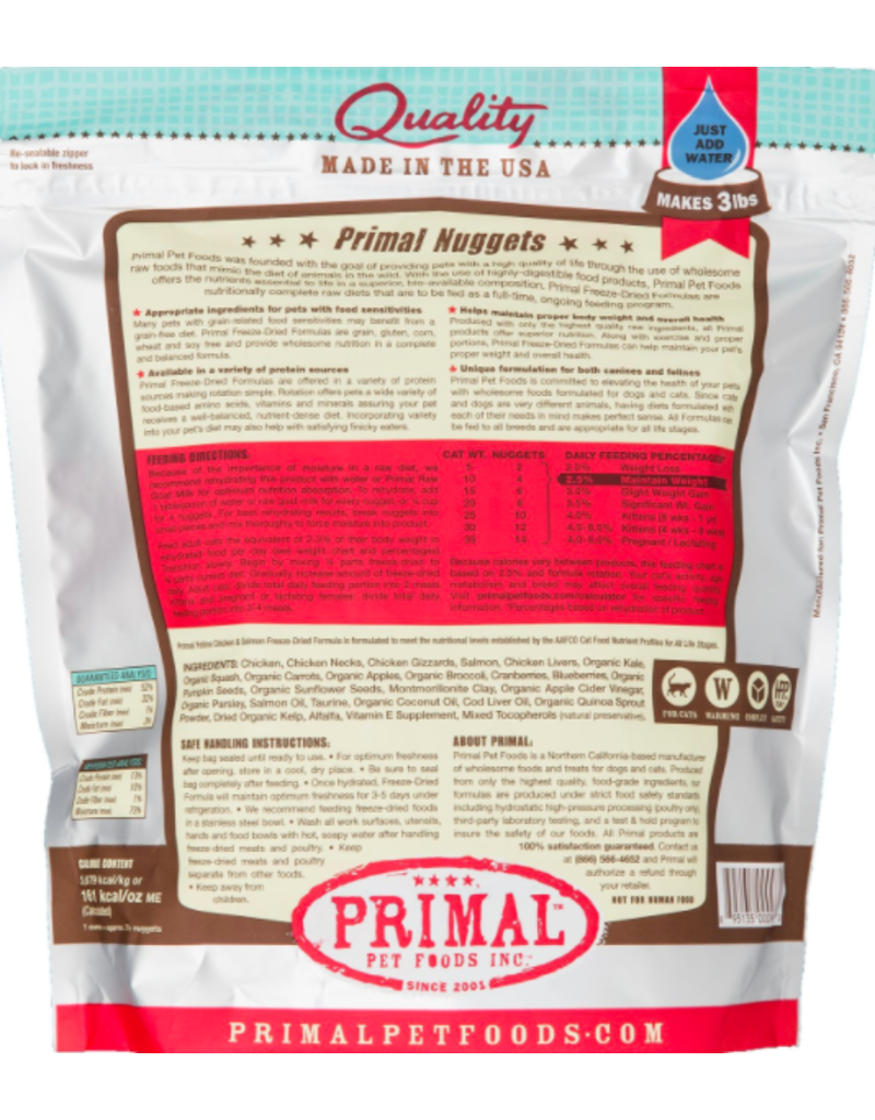 Primal Pet Foods Primal Freeze Dried Cat Nuggets | Chicken & Salmon 14 oz