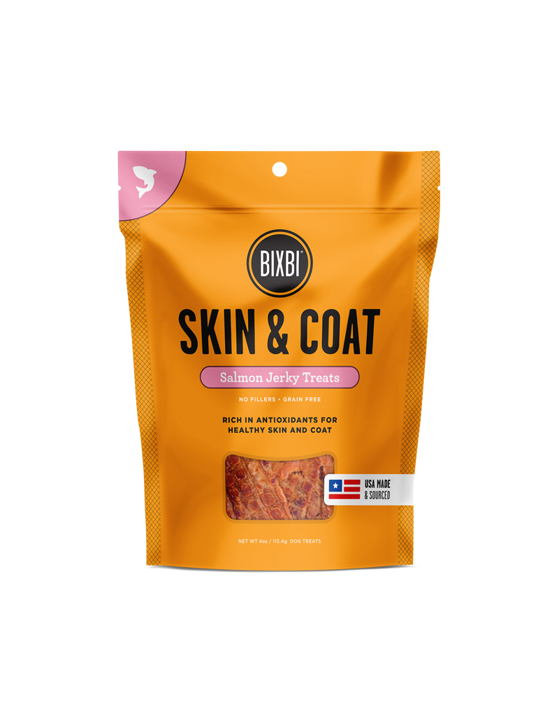 Bixbi Bixbi Jerky Dog Treats Skin & Coat Salmon 4 oz