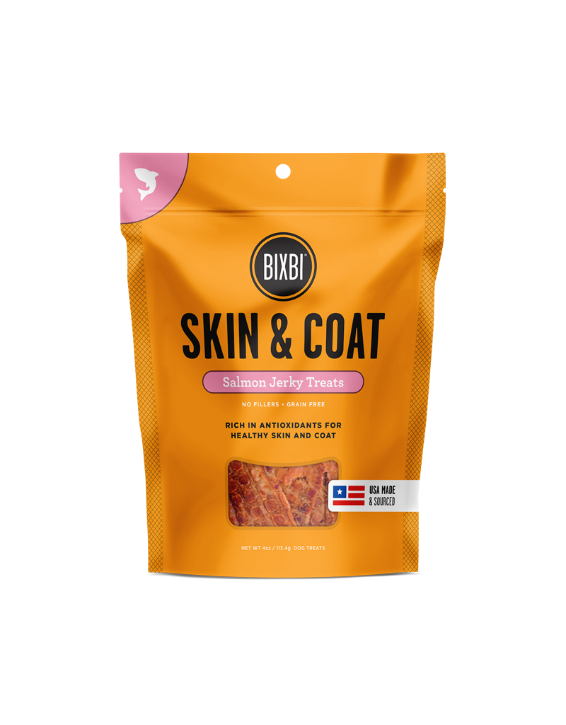 Bixbi Bixbi Jerky Dog Treats Skin & Coat Salmon 4 oz