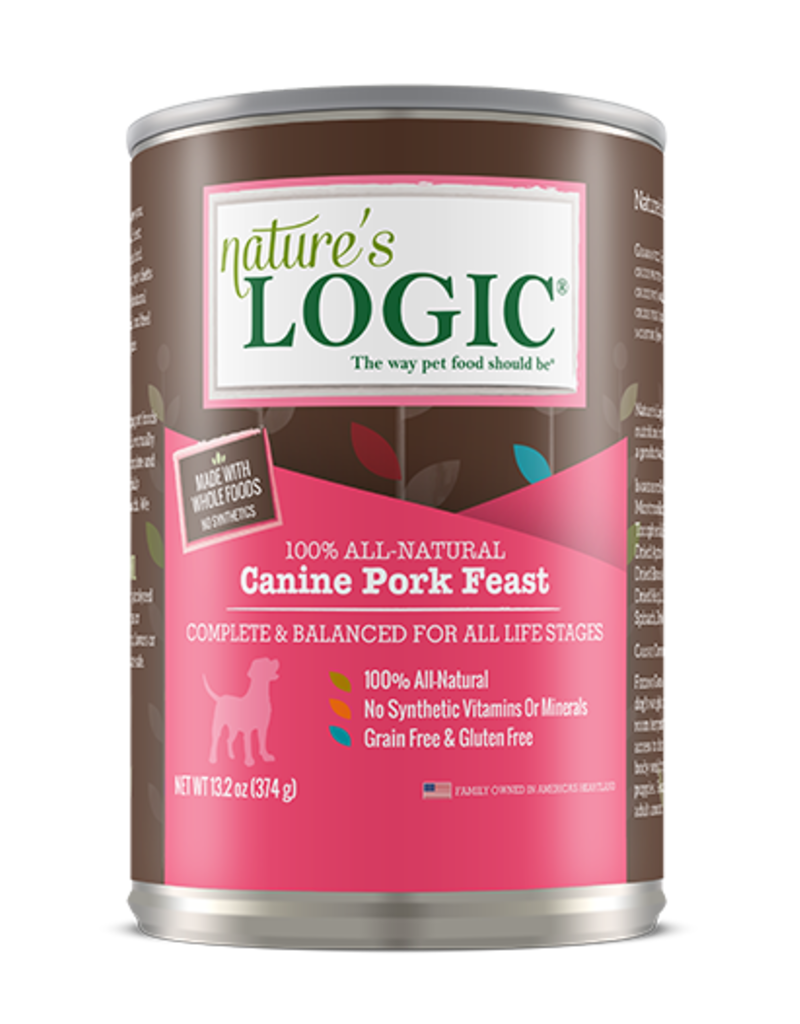 Nature's Logic Nature's Logic Canned Dog Food Pork 13.2 oz CASE
