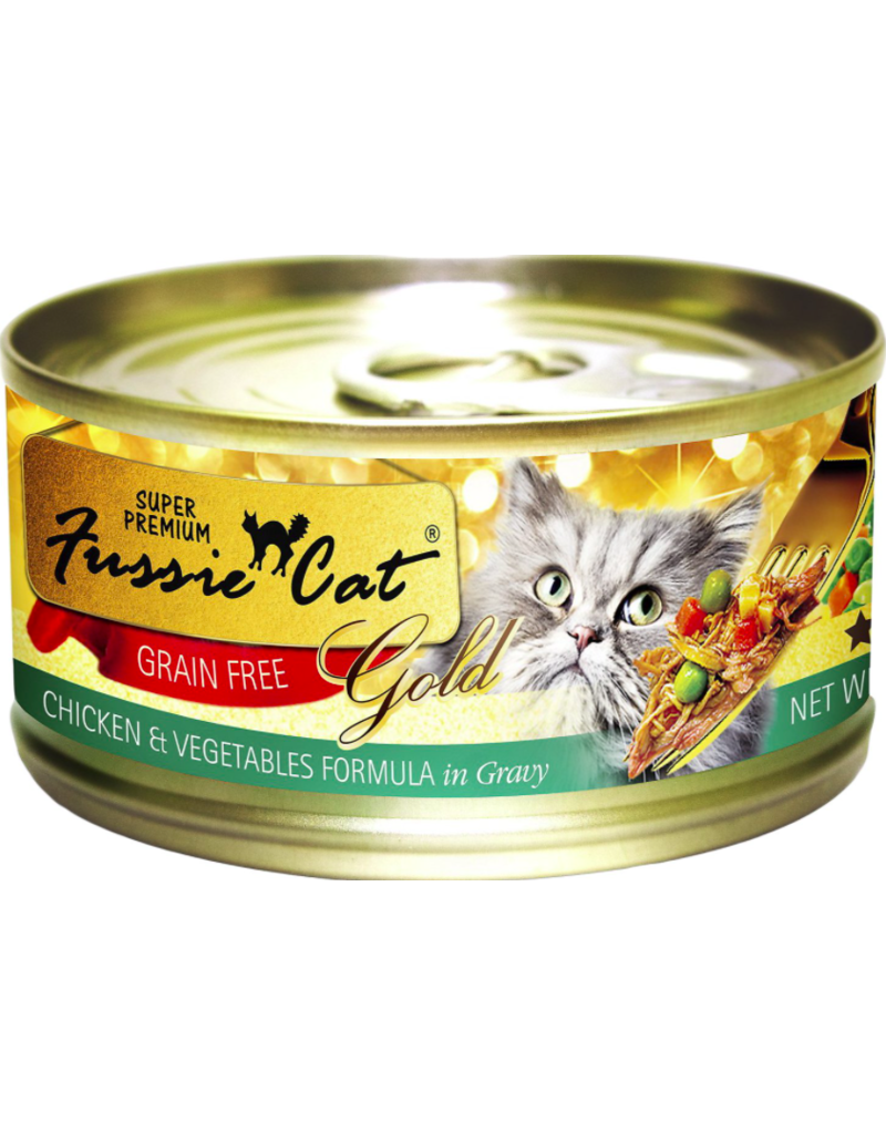 Fussie Cat Fussie Cat Gold Can Food | Chicken with Vegetables in Gravy 5.5 oz CASE
