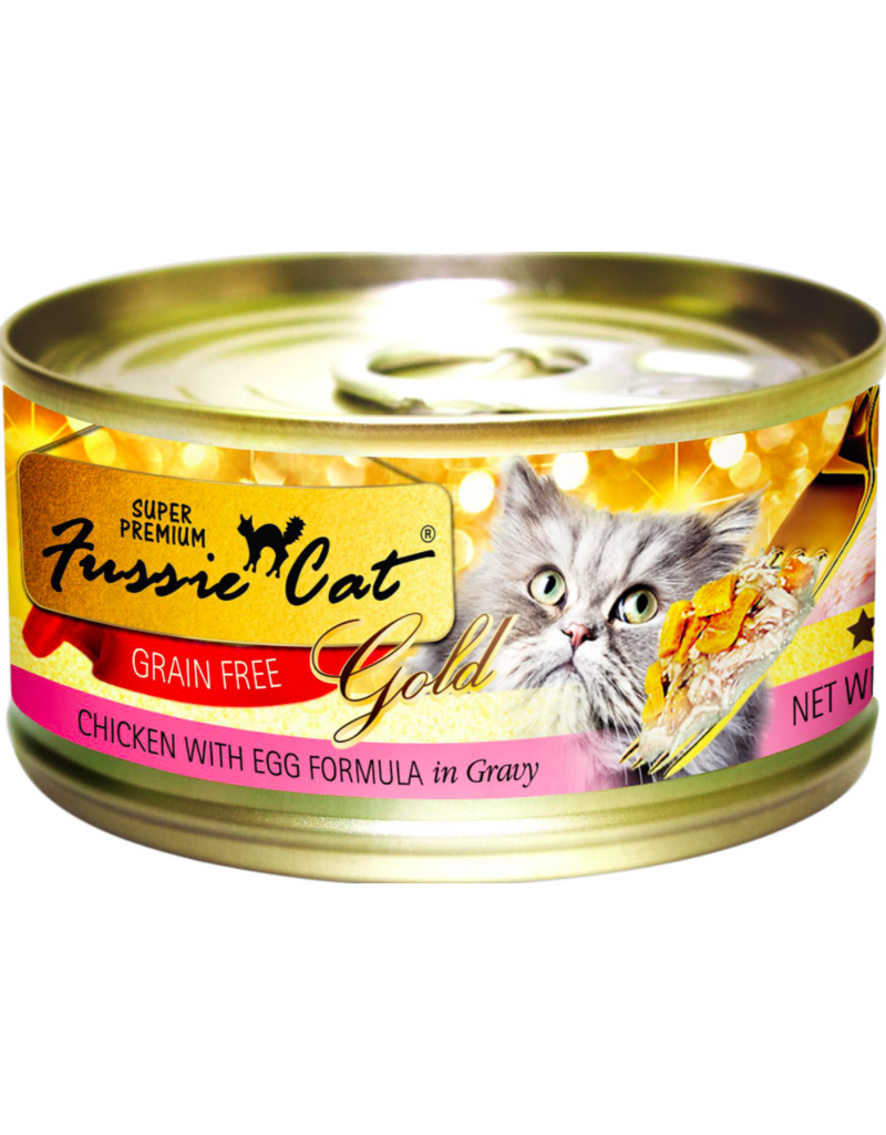 Fussie Cat Fussie Cat Gold Can Food | Chicken with Egg in Gravy 2.8 oz CASE