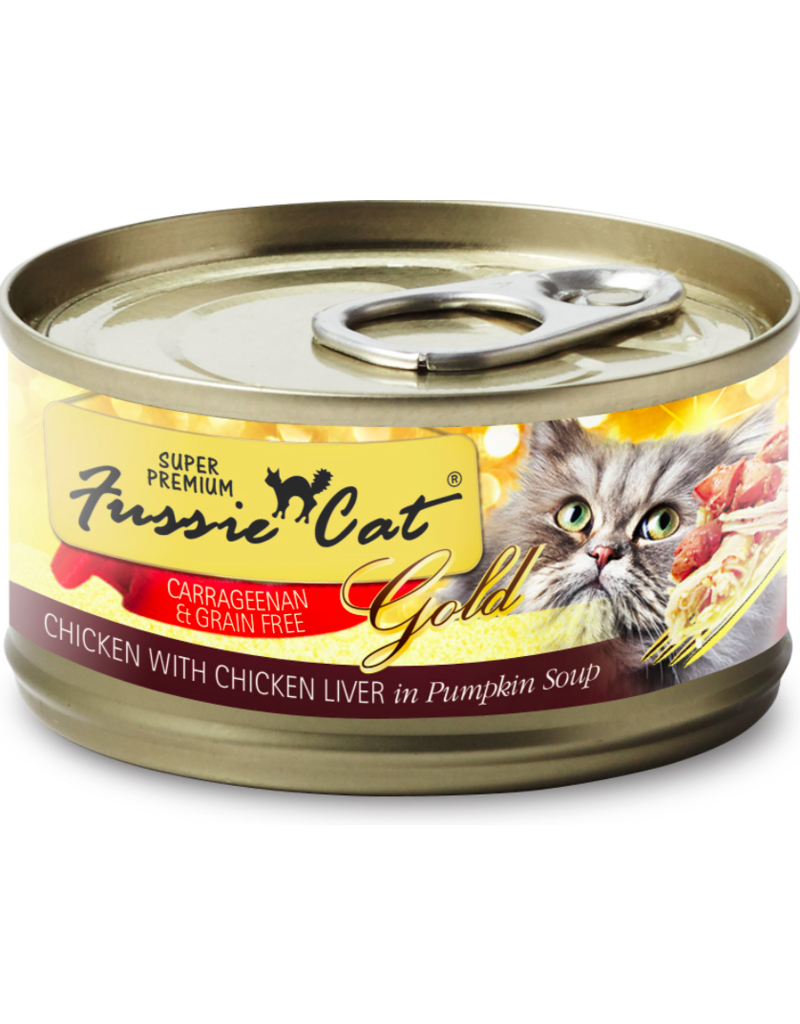Fussie Cat Fussie Cat Gold Can Food | Chicken with Chicken Liver in Pumpkin Soup 2.8 oz CASE