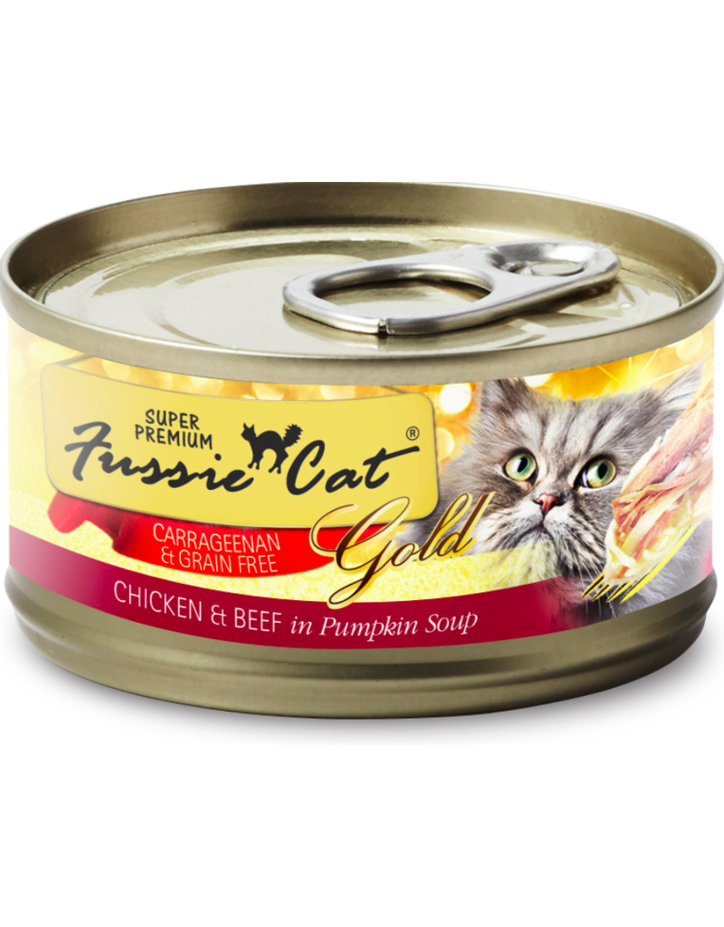 Fussie Cat Fussie Cat Gold Can Food | Chicken & Beef in Pumpkin Soup 2.8 oz CASE