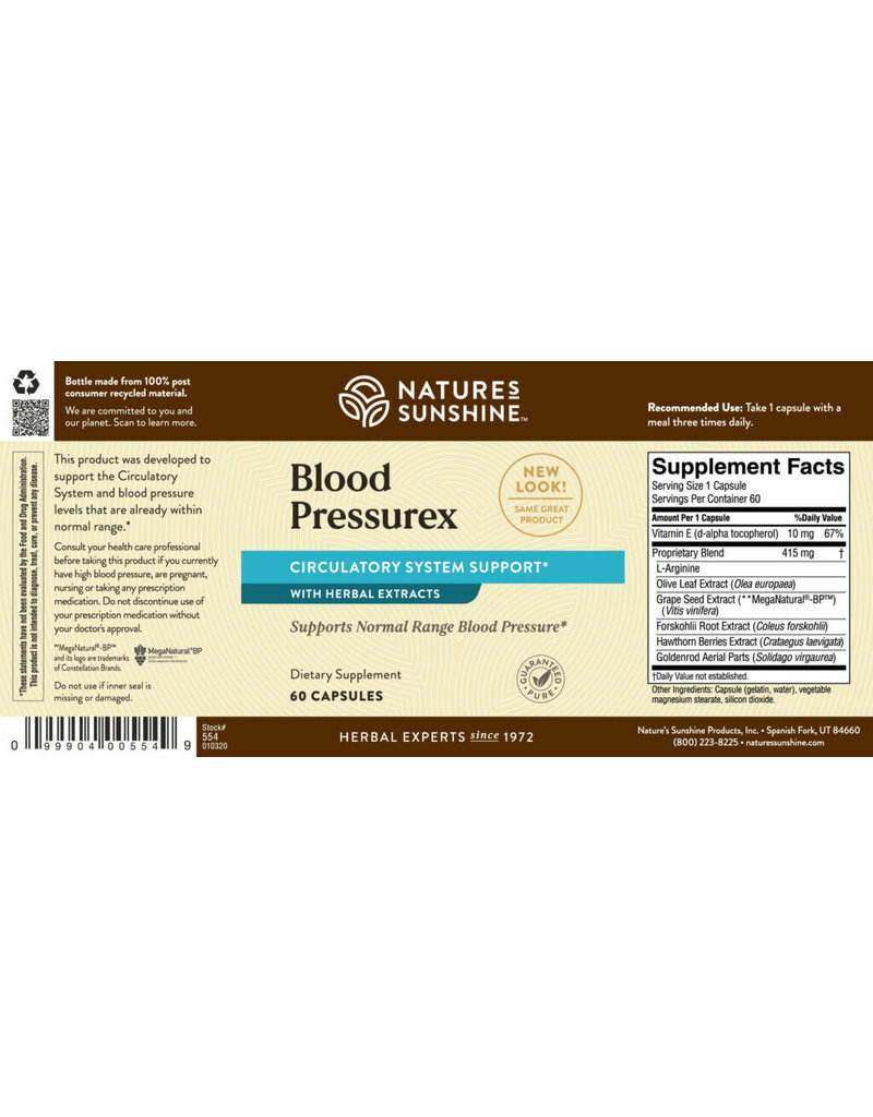 Nature's Sunshine Nature's Sunshine Supplements Blood PressureX 60 capsules