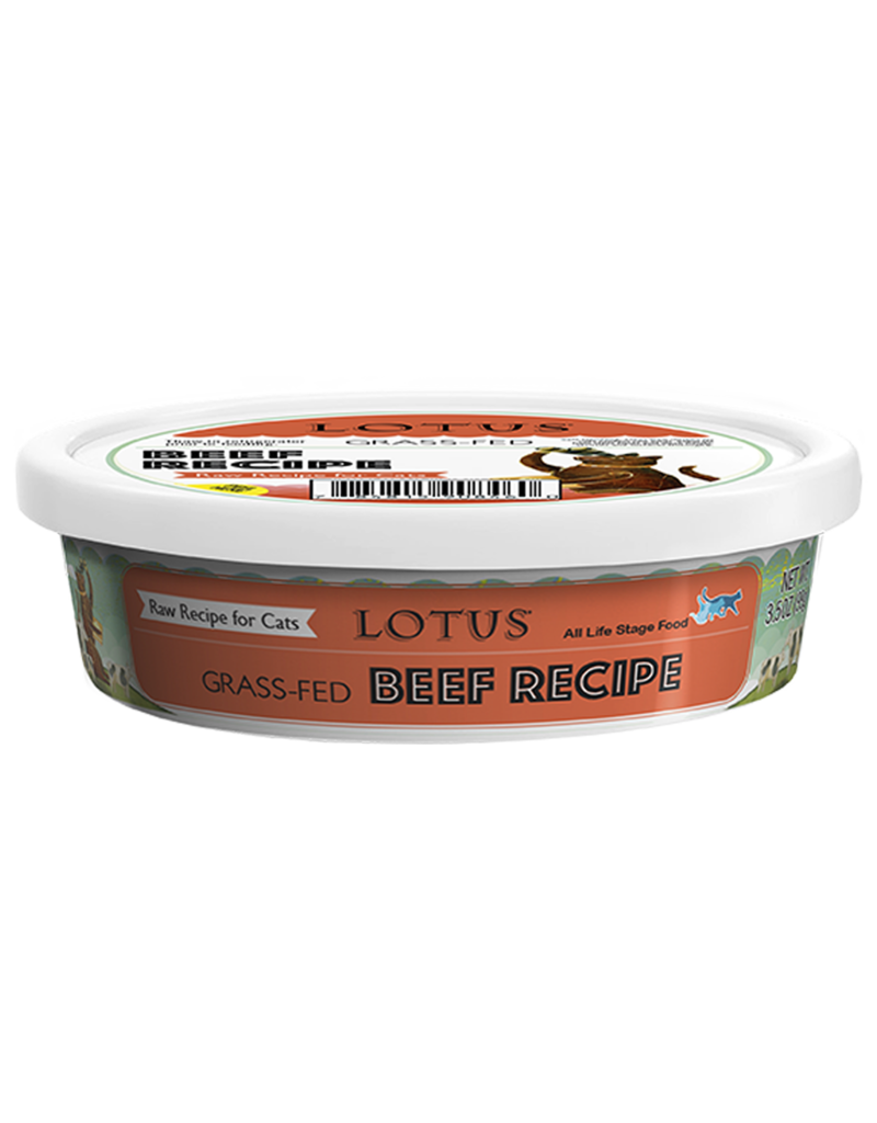 Lotus Natural Pet Food Lotus Frozen Raw Cat Food | Grass Fed Beef 3.5 oz (*Frozen Products for Local Delivery or In-Store Pickup Only. *)