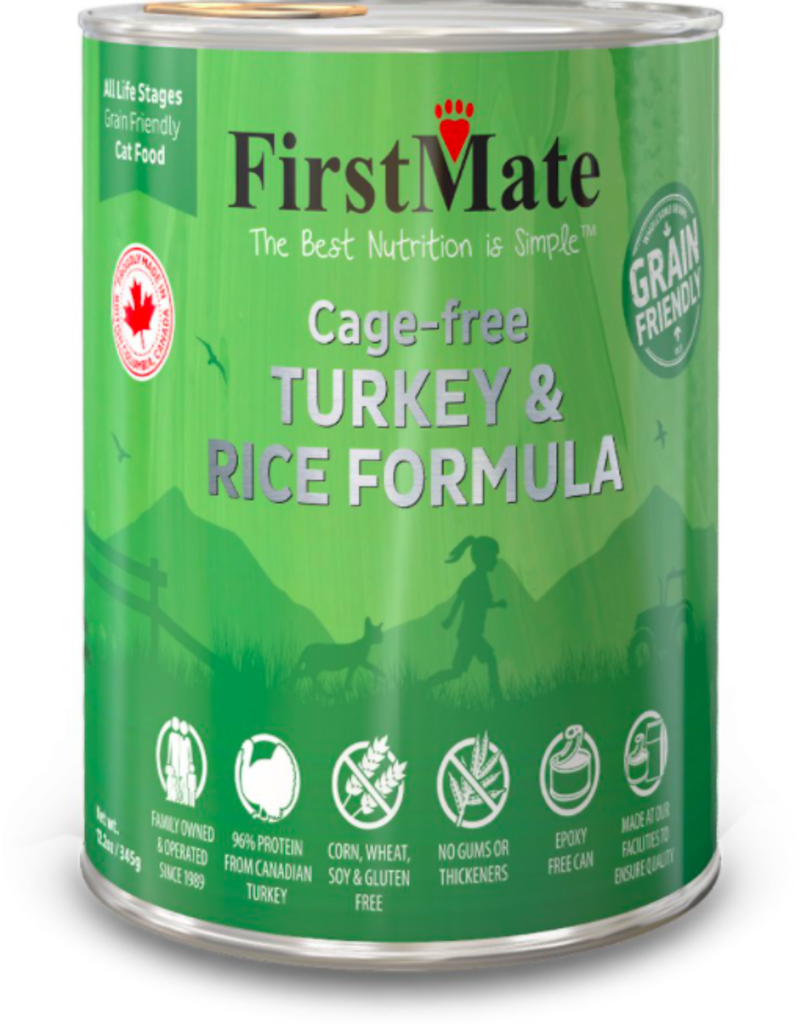 Firstmate FirstMate Canned Cat Food Grain Friendly Cage Free Turkey & Rice 12.2 oz single