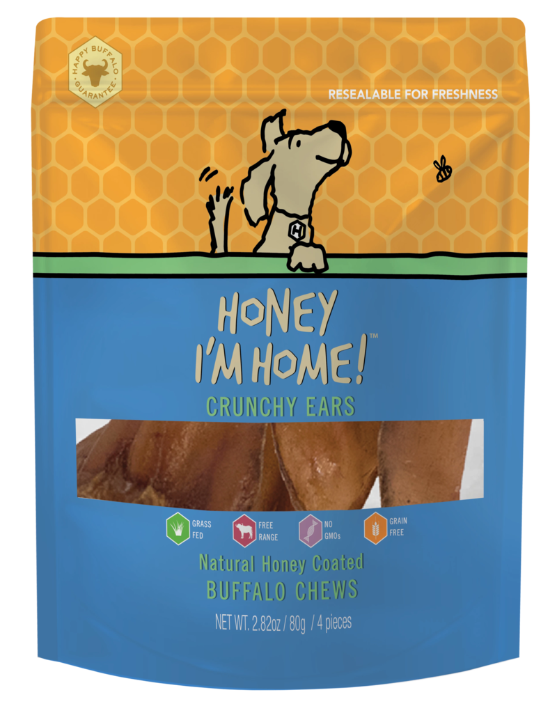 Honey Im Home Honey I'm Home Dog Treats l Crunchy Buffalo Ears 4 pk