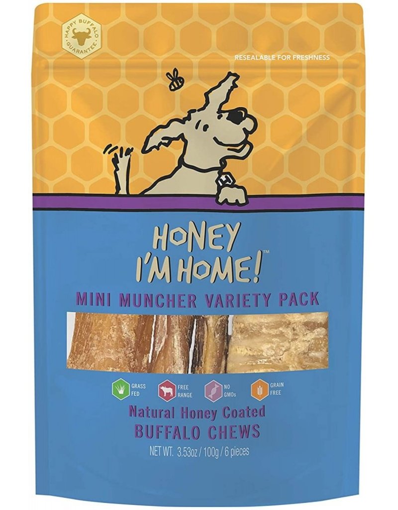 Honey Im Home Honey I'm Home Dog Treats l Buffalo Mini Muncher Variety Pack 6 pc