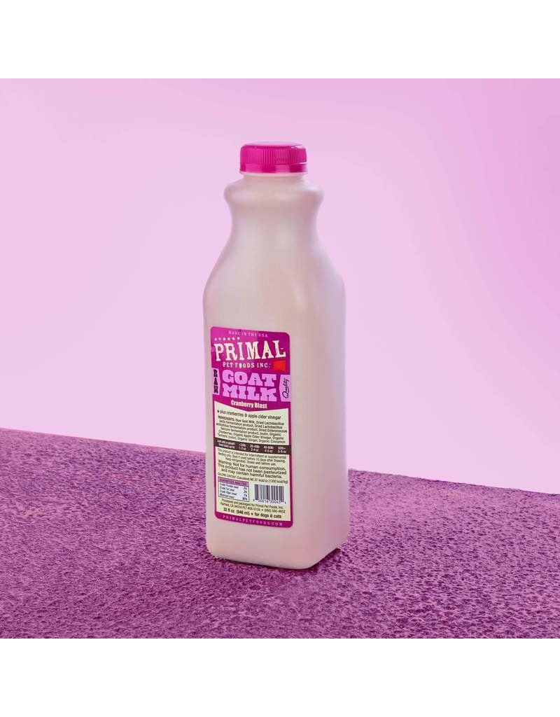 Primal Pet Foods Primal Frozen Raw Goat Milk | Cranberry Blast 32 oz CASE (*Frozen Products for Local Delivery or In-Store Pickup Only. *)