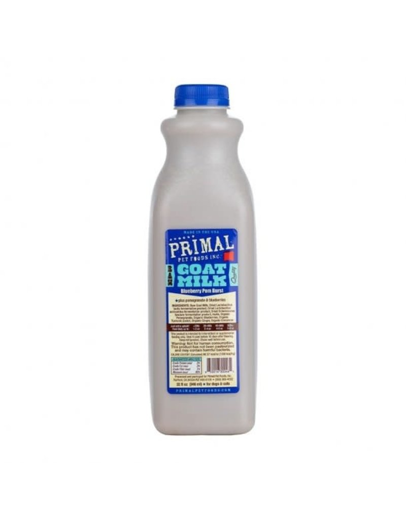Primal Pet Foods Primal Frozen Raw Goat Milk | Blueberry Pom Burst 32 oz CASE (*Frozen Products for Local Delivery or In-Store Pickup Only. *)