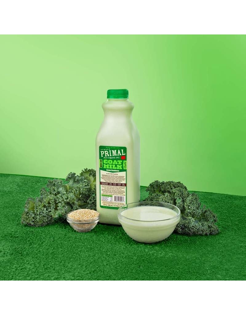 Primal Pet Foods Primal Frozen Raw Goat Milk | Green Goodness 32 oz CASE (*Frozen Products for Local Delivery or In-Store Pickup Only. *)