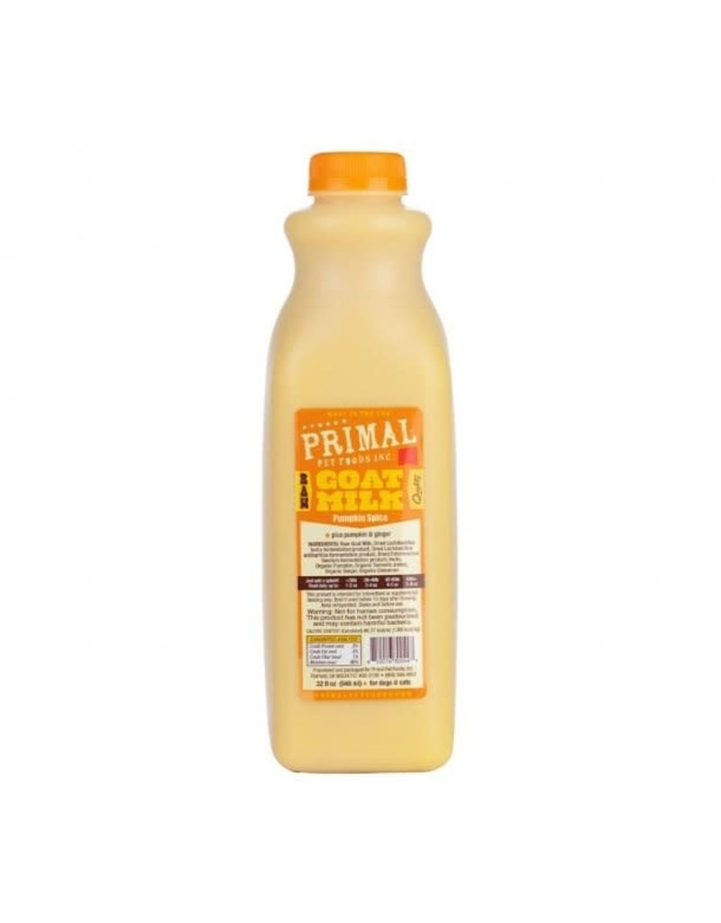 Primal Pet Foods Primal Frozen Raw Goat Milk | Pumpkin Spice 32 oz CASE (*Frozen Products for Local Delivery or In-Store Pickup Only. *)