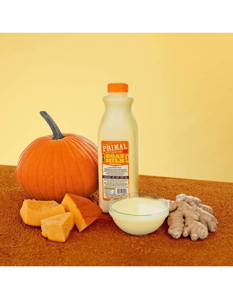 Primal Pet Foods Primal Frozen Raw Goat Milk | Pumpkin Spice 32 oz CASE (*Frozen Products for Local Delivery or In-Store Pickup Only. *)