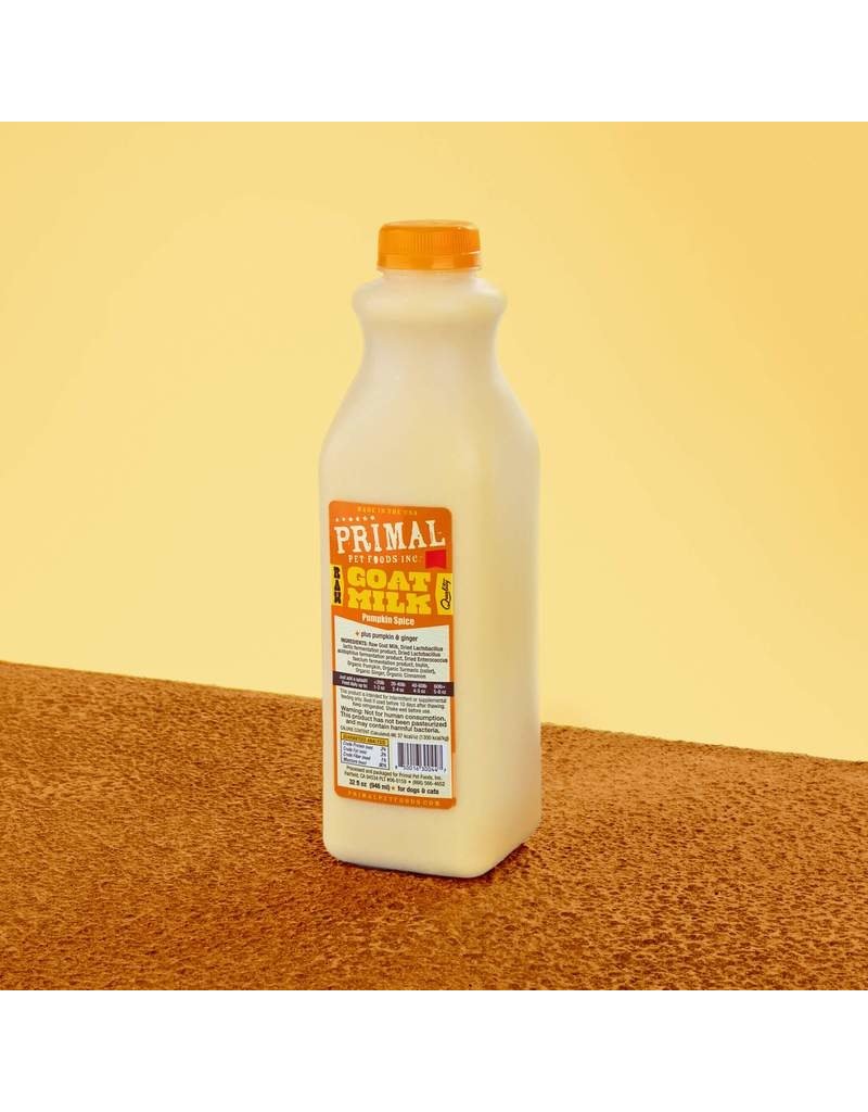 Primal Pet Foods Primal Frozen Raw Goat Milk | Pumpkin Spice 32 oz CASE (*Frozen Products for Local Delivery or In-Store Pickup Only. *)