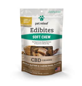 Pet Releaf Pet Releaf Edibites Soft Chews | CBD Calming Peanut Butter & Carob Swirl 7.5 oz