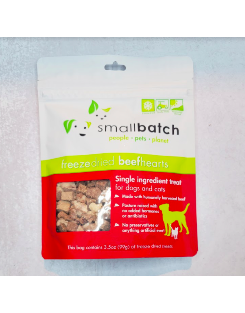 Smallbatch Pets Smallbatch Freeze Dried Treats | Beef Hearts 3.5 oz