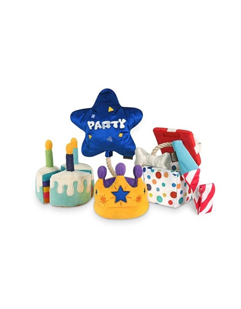 PLAY P.L.A.Y. Party Time Dog Toy Raise the Woof Party Horn