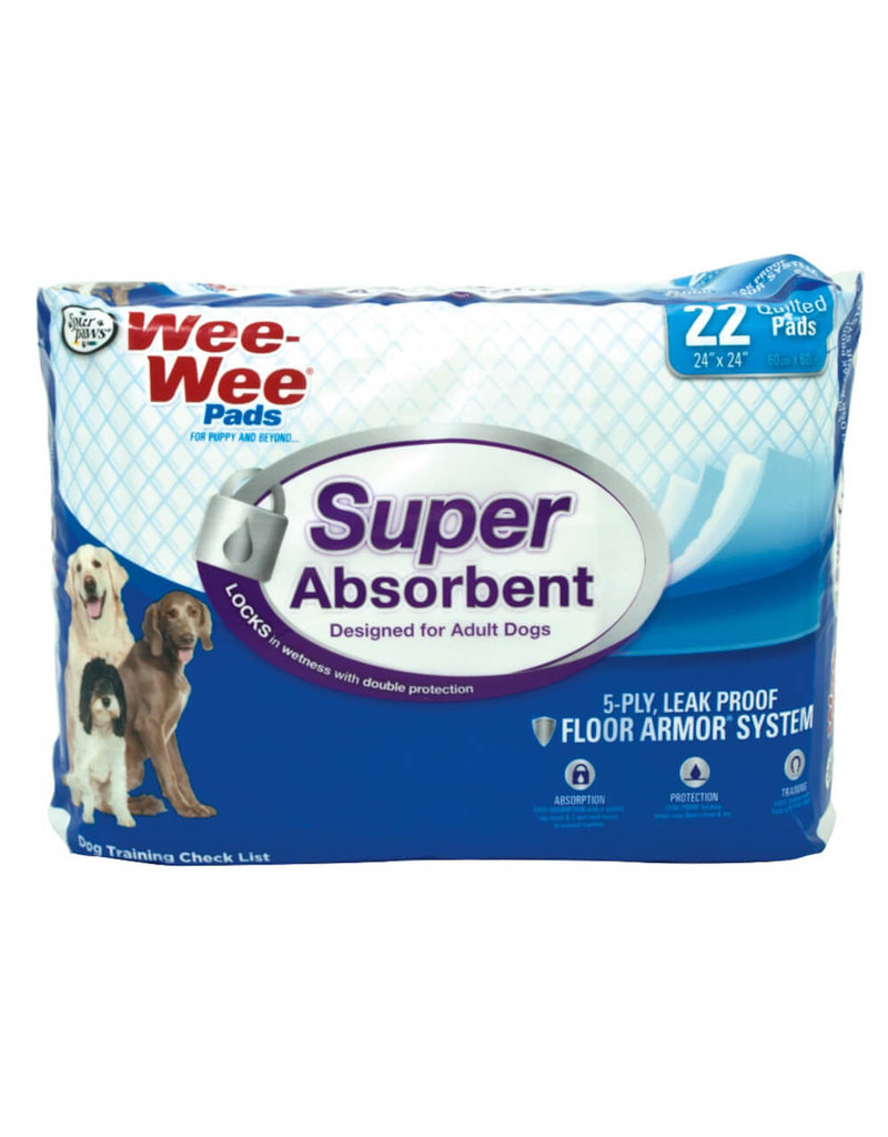 Four Paws Four Paws Wee Wee Pads Super Absorbent 24" x 24" 22 ct