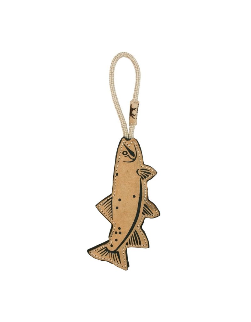 Tall Tails Tall Tails Dog Toy | Natural Leather & Wool Trout 16 in