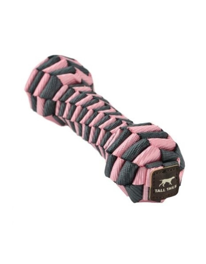Tall Tails Tall Tails Dog Toy Braided Bone Pink & Charcoal 9 in