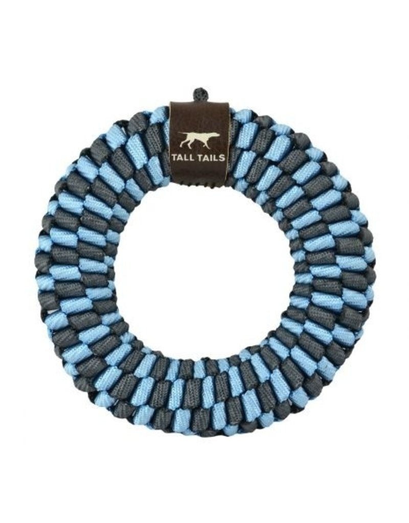 Tall Tails Tall Tails Dog Toy Braided Ring Blue & Charcoal 6 in