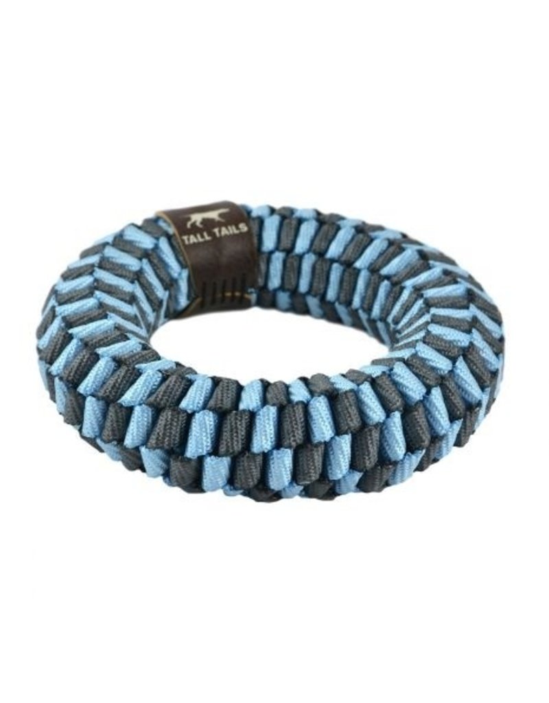 Tall Tails Tall Tails Dog Toy Braided Ring Blue & Charcoal 6 in