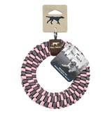Tall Tails Tall Tails Dog Toy Braided Ring Pink & Charcoal 6 in