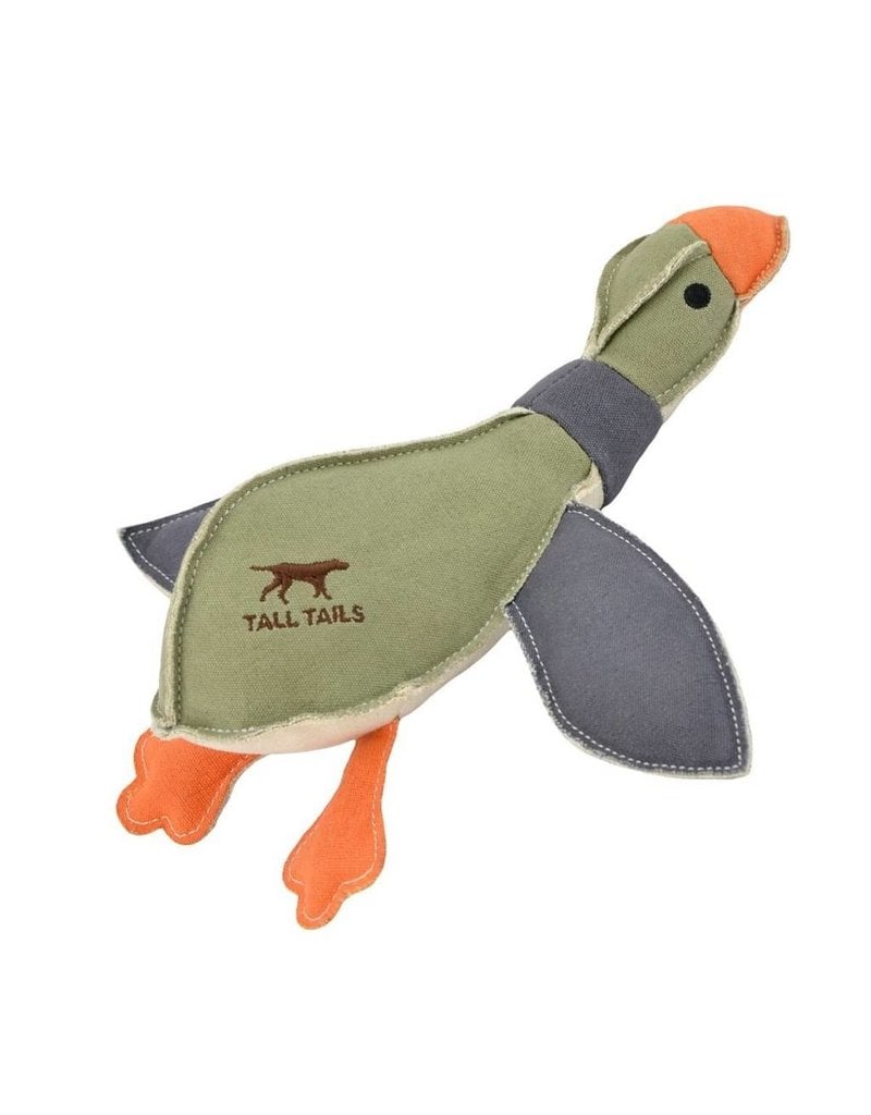 Tall Tails Tall Tails Dog Toy Canvas Duck Sage & Charcoal 12 in