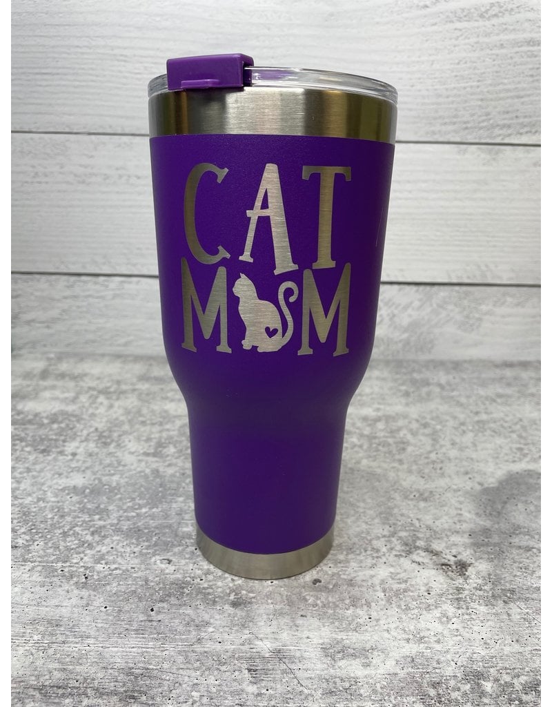 The Pet Beastro The Pet Beastro Tumbler | Cat Mom Purple Heart Logo