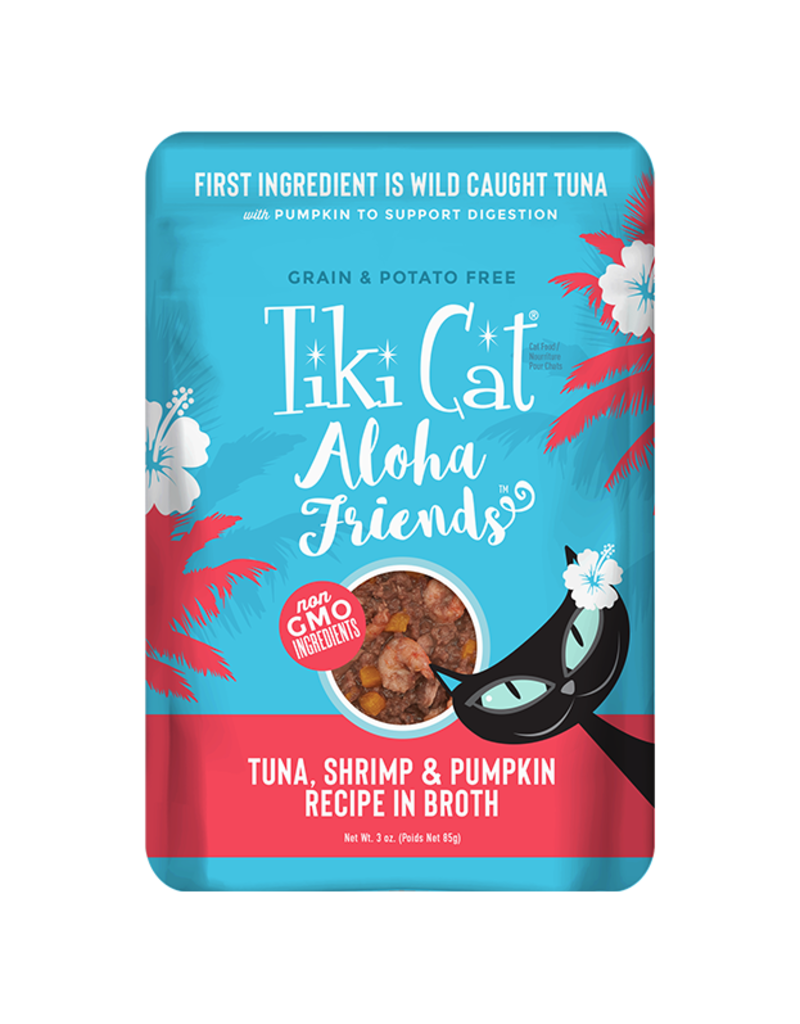 Tiki Cat Tiki Cat Aloha Friends Pouches Tuna w/ Shrimp & Pumpkin 3 oz CASE