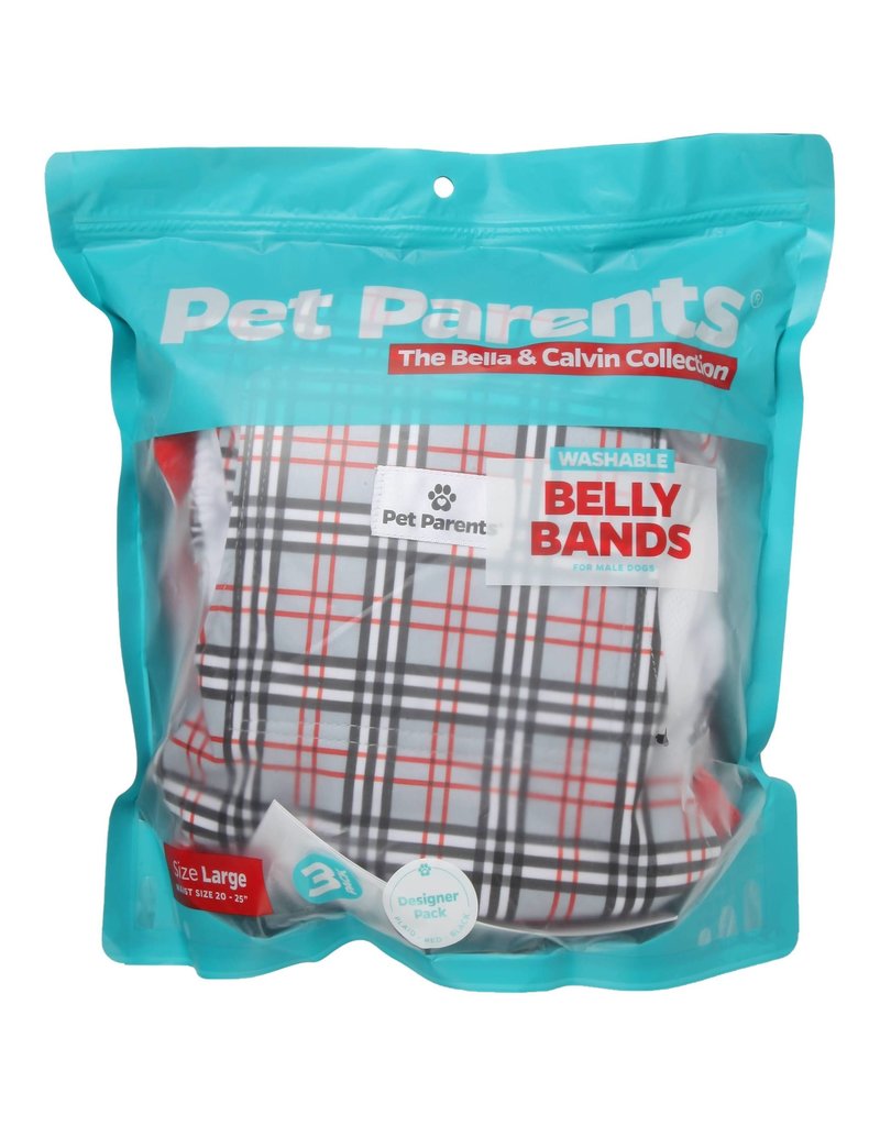 Pet Parents Z Pet Parents Reusable Belly Bands | Bella & Calvin Collection Designer Pack Extra Small (XS) 3 pk