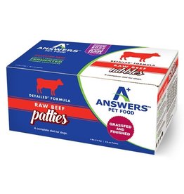 Answer's Pet Food DISC Answers Frozen Dog Food CASE Detailed Beef 8 oz Patties 4 lbs (*Frozen Products for Local Delivery or In-Store Pickup Only. *)