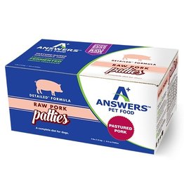 Answer's Pet Food DISC Answers Frozen Dog Food CASE Detailed Pork 8 oz Patties 4 lbs (*Frozen Products for Local Delivery or In-Store Pickup Only. *)