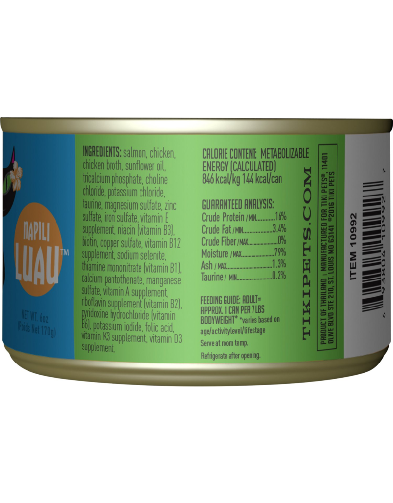 Tiki Cat Tiki Cat Canned Cat Food Napili Luau (Wild Salmon & Chicken) 6 oz CASE
