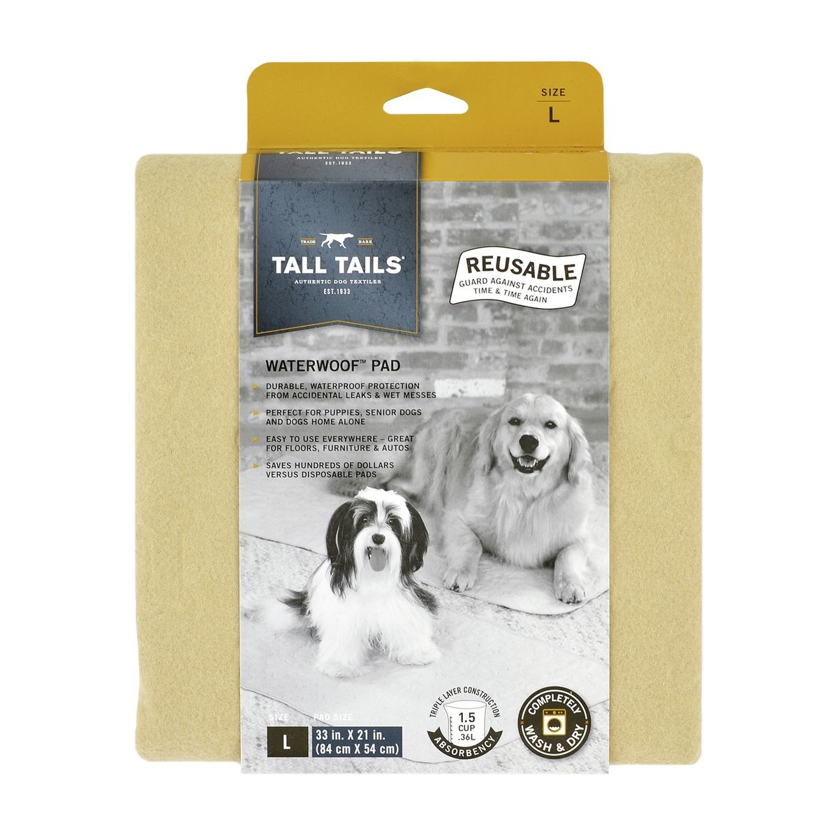 Tall Tails WaterWoof Pad Tan Large 33 x 21 - The Pet Beastro - The Pet  Beastro