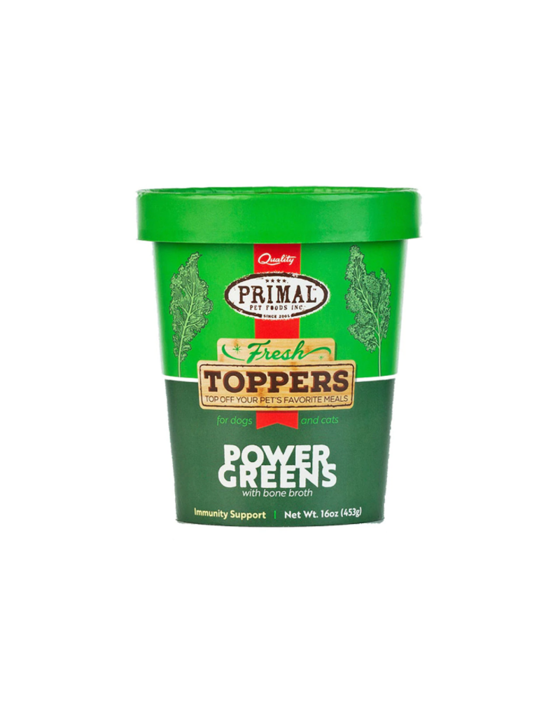 Primal Pet Foods Primal Frozen Fresh Toppers | Healthy Green Smoothie Power Greens 16 oz CASE (*Frozen Products for Local Delivery or In-Store Pickup Only. *)
