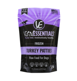 Vital Essentials Vital Essentials Frozen Dog Food 8 oz Turkey Patties 6 lbs CASE (*Frozen Products for Local Delivery or In-Store Pickup Only. *)