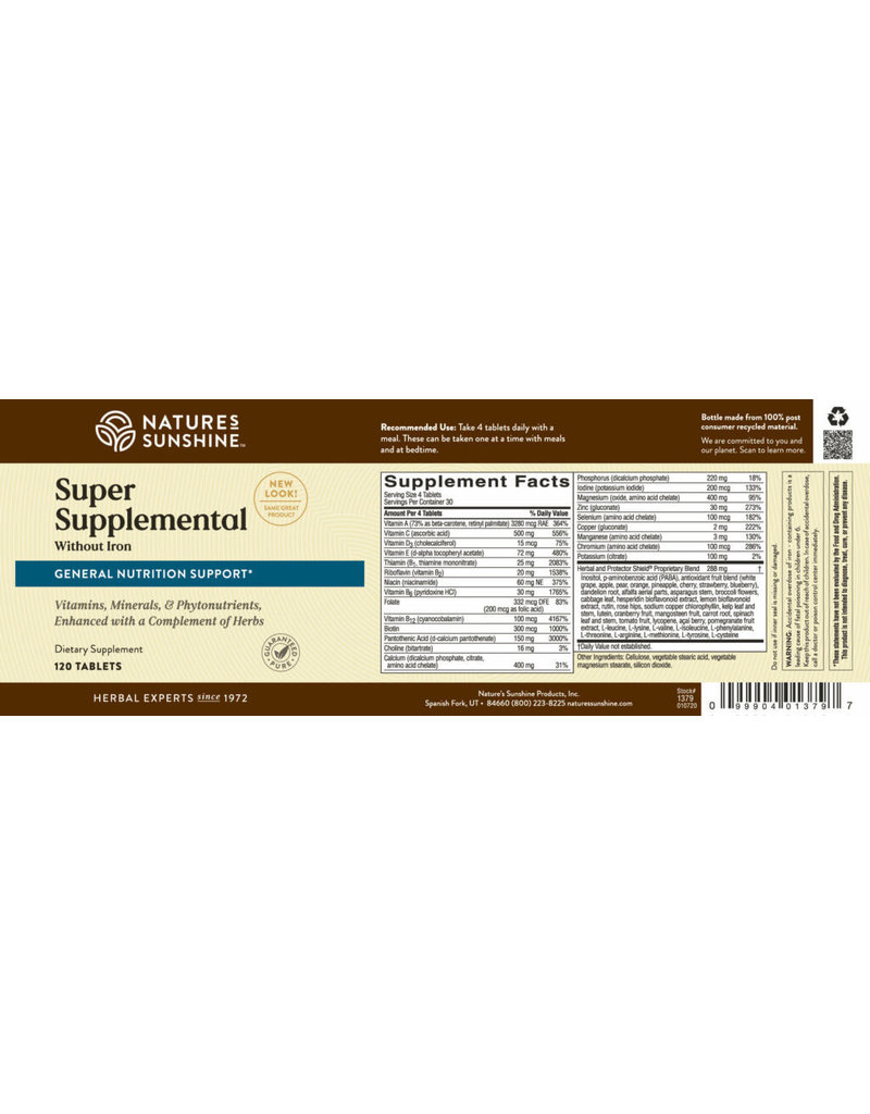 Nature's Sunshine Nature's Sunshine Supplements Super Supplemental Vitamin & Mineral 120 capsules