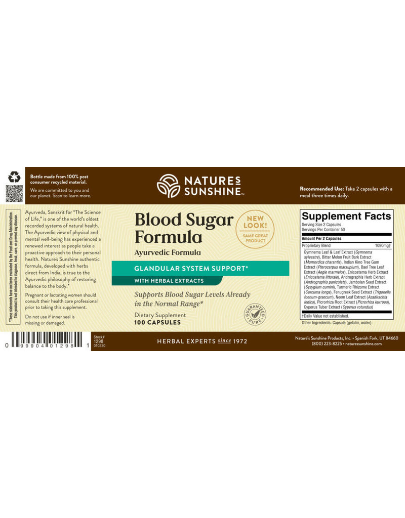 Nature's Sunshine Nature's Sunshine Supplements Blood Sugar Formula 100 capsules
