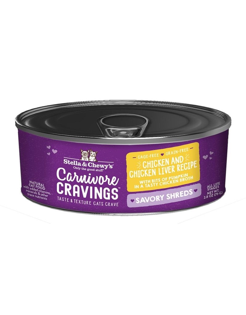 Stella & Chewy's Stella & Chewy's Carnivore Cravings Savory Shreds Canned Cat Food | Chicken & Chicken Liver 2.8 oz CASE